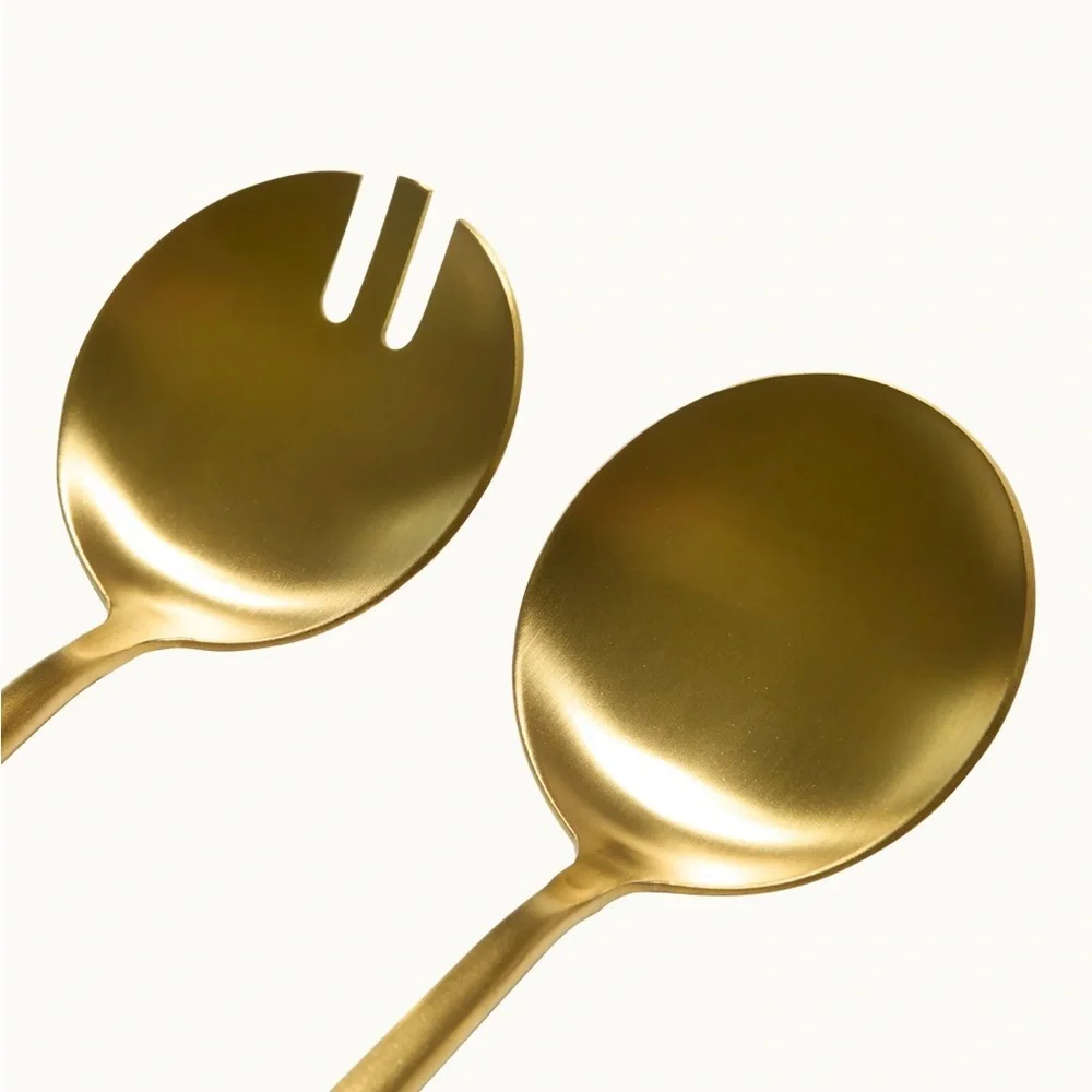 Taja Collection | Gold Salad Serving Utensils New in Box
